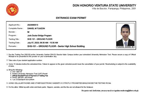 entrance exam in dhvsu|Requirements and procedures .